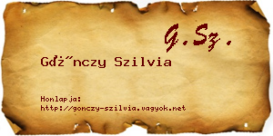Gönczy Szilvia névjegykártya